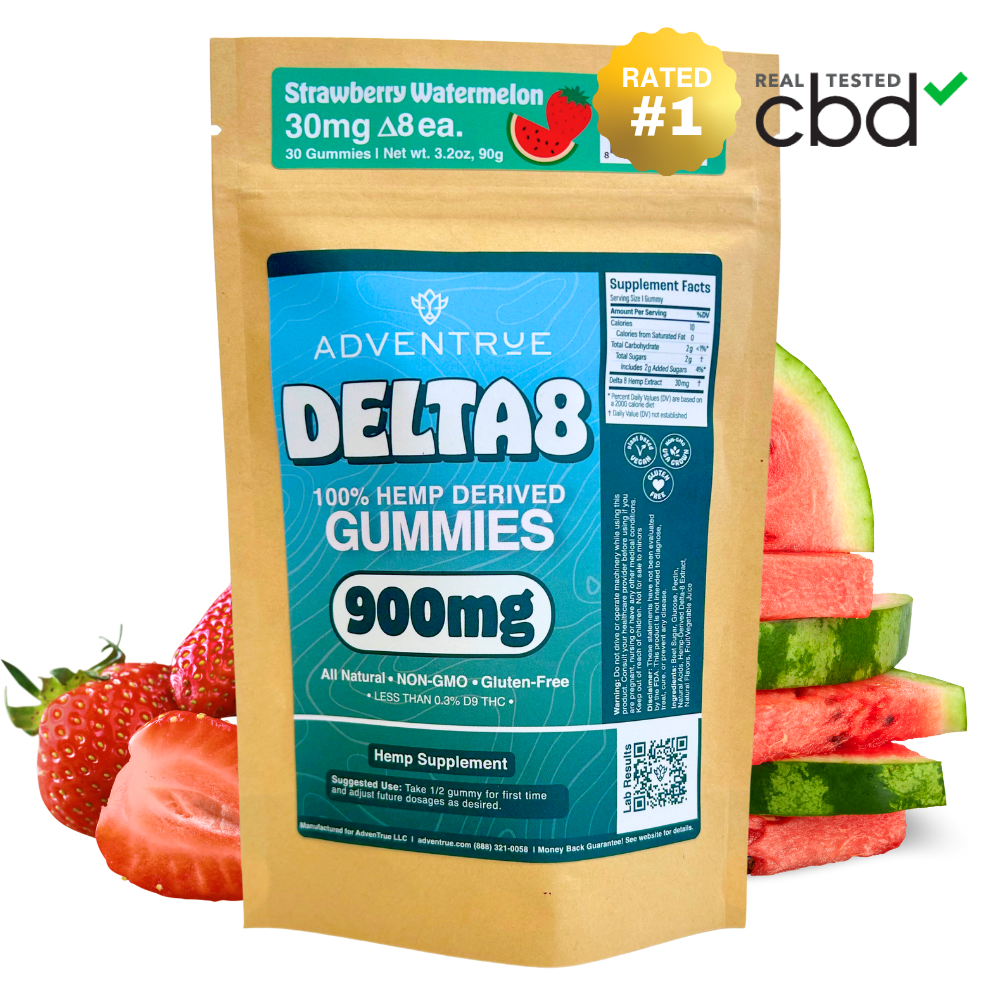 Delta-8 THC 30mg Gummies - Strawberry Watermelon