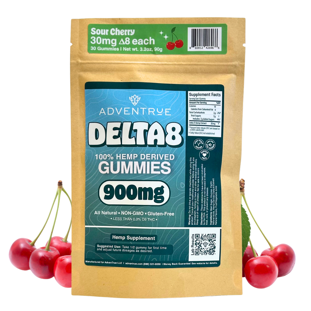 Delta-8 THC 30mg Gummies - Sour Cherry