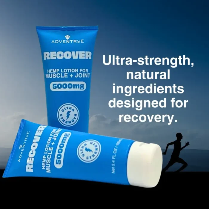 ultra strength, natural ingredients designed for recovery. runner in background