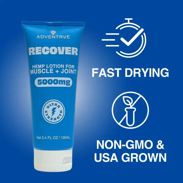 fast drying, non-gmo, usa-grown recover muscle and joint lotion